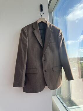 Huckberry Wills Brown Tweed Wool Blend 40R Single-Breasted 2-Button Notch Blazer